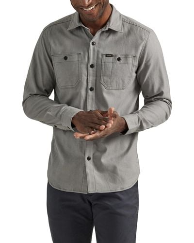 Lee Jeans Extreme Motion Flannel Working West Shirt - Gray