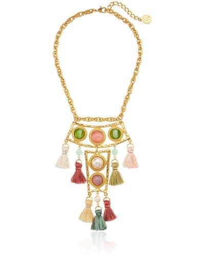 Ben-Amun Ben Amun Jewelry Spring Blush Silk Tassel Pendant Drop Necklace - Multicolor