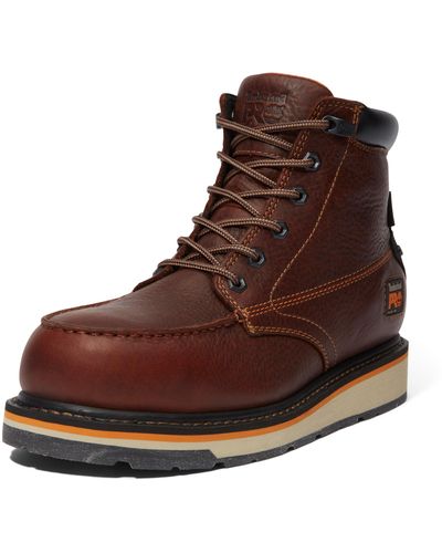 Timberland Gridworks 6 Inch Alloy Safety Toe Waterproof Industrial Wedge Work Boot - Brown