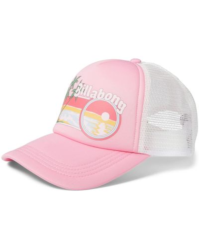 Billabong Across Waves Trucker Hat Adjustable Baseball Cap - Pink