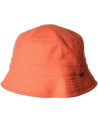 Lacoste Solid Little Croc Pique Bucket Hat - Orange