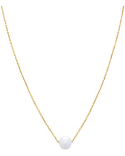 Amazon Essentials 14k Gold Plated Freshwater Pearl Pendant Necklace 16" - Metallic
