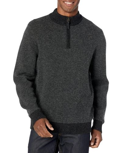 Pendleton Shetland Wool Half Zip Sweater - Gray