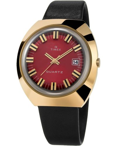 Timex Q 1972 Reissue Date 43mm Quartz Watch - Rot