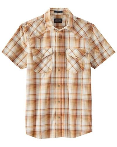 Pendleton Short Sleeve Snap Front Frontier Shirt - Natural