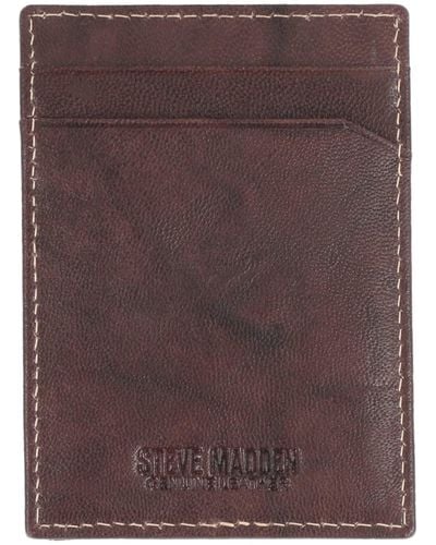 Steve Madden Front Pocket Wallet With Money Clip - Brown