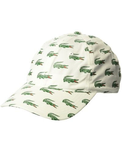 Lacoste Allover Croc Cap - Green