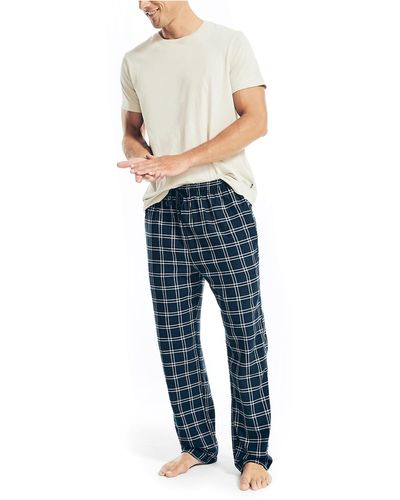 Nautica Plaid Flannel Pajama Pant Set - Blue