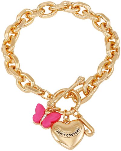 Juicy Couture Goldtone Butterfly Heart Toggle Bracelet - Metallic