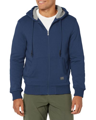 Buffalo David Bitton Long Sleeve Sherpa Fleece Zip Up - Blue