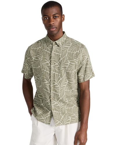 Vince Knotted Leaves Short Sleeve Shirt - Multicolor