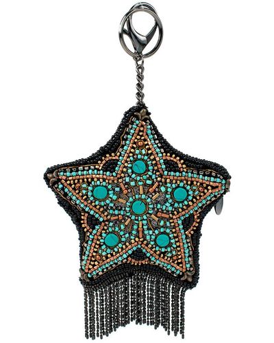 Mary Frances Lone Star Beaded Western Coin Purse - Green