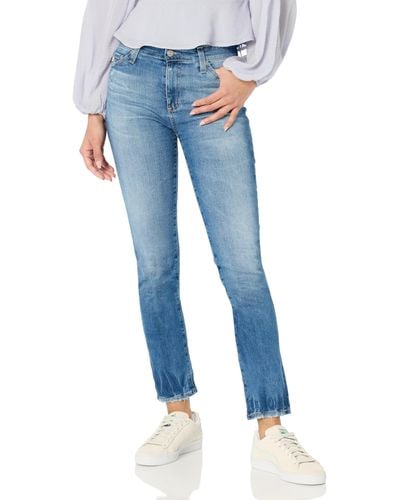 AG Jeans Mari High Rise Slim Straight Jean - Blue