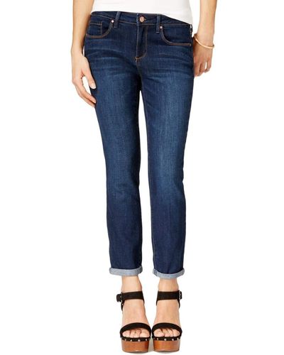 Jessica Simpson Forever Roll Cuff Skinny Crop To Ankle Jean - Blue