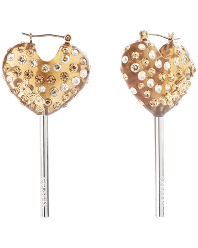 COACH S Signature Heart Lollipop Drop Earrings - Metallic