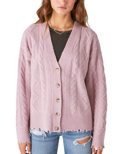 Lucky Brand Cable Cardigan - Red