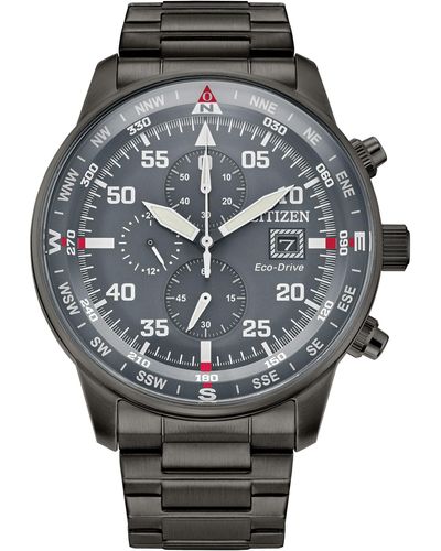 Citizen Eco-drive Sport Casual Brycen Weekender Chronograph Gray Stainless Steel Watch