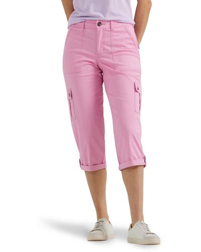Lee Jeans Ultra Lux Comfort With Flex-to-go Cargo Capri Pant - Pink
