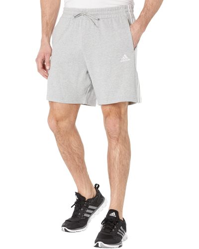 adidas Big Tall Essentials French Terry 3-stripes Shorts - Gray