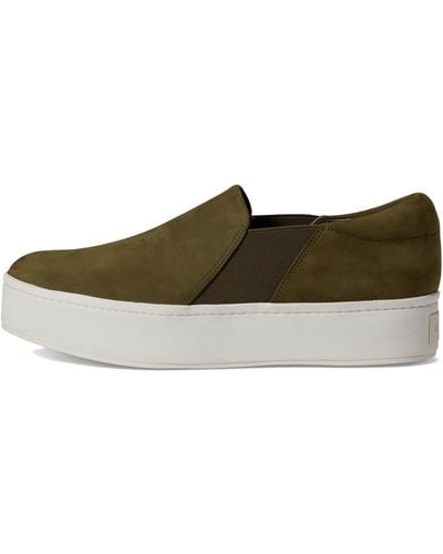 Vince S Warren Platform Slip On Fashion Sneakers Olive Green Suede 6.5 M - Multicolor