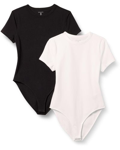 Amazon Essentials Stretch Cotton Jersey Slim-fit T-shirt Bodysuit - Black