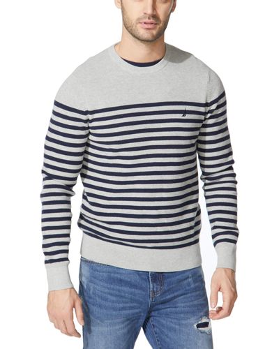 Nautica Stripe Knit Sweater Pullover - Blau