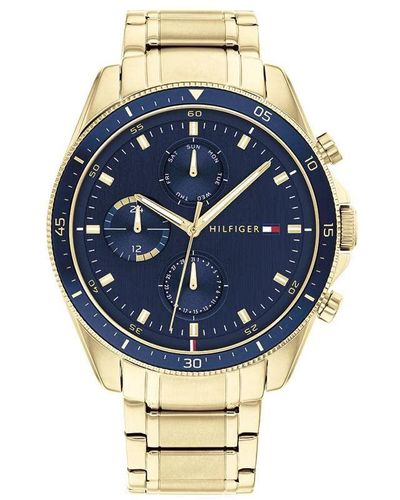 Tommy Hilfiger Qtz Multifunction Stainless Steel And Bracelet Casual Watch - Metallic