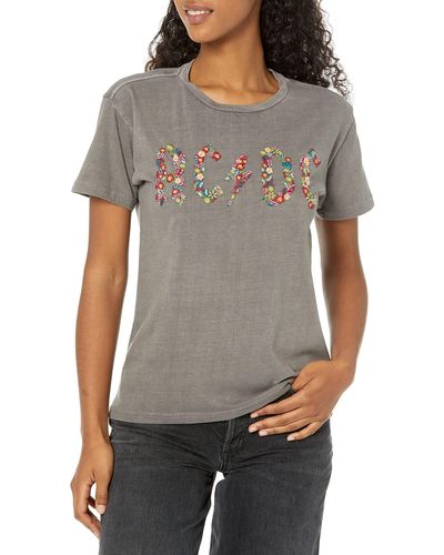 Lucky Brand Acdc Embroidered Boyfriend Tee - Gray