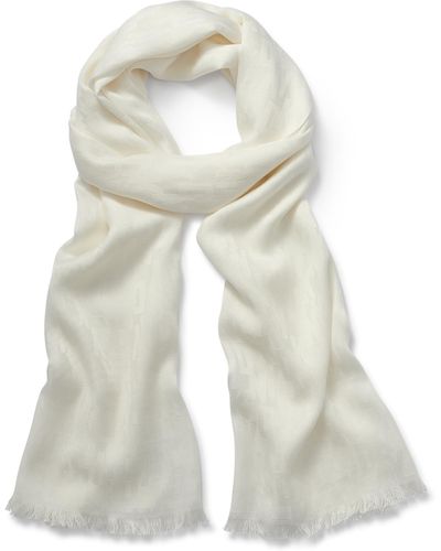 DKNY Oversized Eyelash Fringe Scarf - White