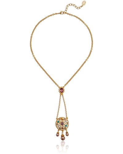 Ben-Amun Boheme Collection Hand Made In New York Fashion Gold Plated Necklace Earrings And Bracelet - Multicolor