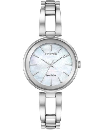 Citizen Axiom Eco-drive Watch With Stainless Steel Strap - Metallic
