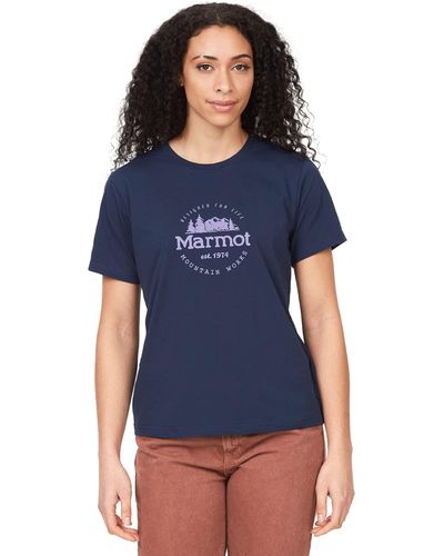 Marmot Culebra Peak Short Sleeve Tee Shirt - Blue