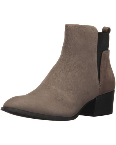 Kenneth Cole Artie Pull On Ankle Bootie Low Heel Nubuck - Brown