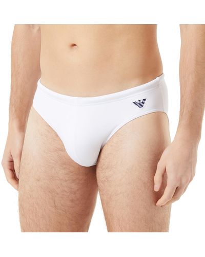 Emporio Armani Short de bain homme Essential Eagle Logo - Blanc
