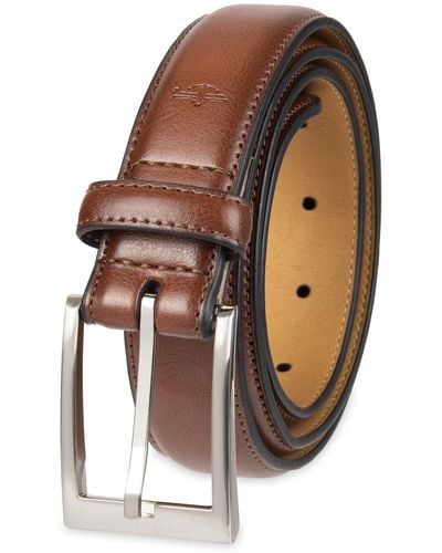 Dockers 1 3/8 In. Feather-edge Belt With Two-row Stitching - Brown