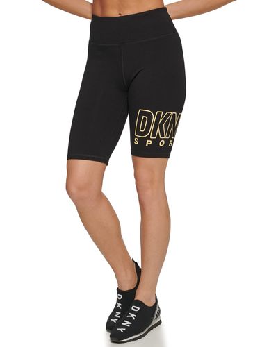 DKNY Bike High Waist Outline Logo Short - Black