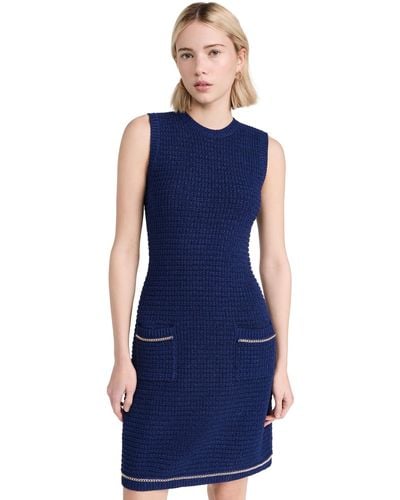 Shoshanna Saige Chain Knit Dress - Blue