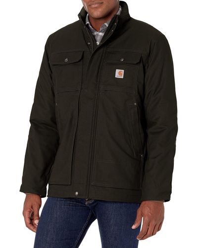 Carhartt Mens Full Swing Relaxed Fit Quick Duck Insulated Traditional Coat - Black