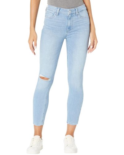 PAIGE Hoxton Crop High Rise Ultra Skinny In Folklore Destructed - Blue
