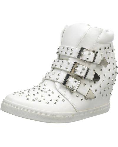 N.y.l.a. Buckley Fashion Sneaker,white,8 M Us - Metallic