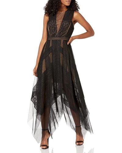 BCBGMAXAZRIA Flowy Lace Cocktail Dress - Black