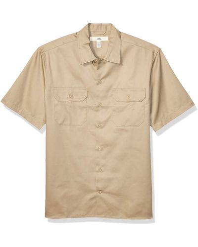 Amazon Essentials Short-sleeve Stain And Wrinkle-resistant Work Shirt - Natural