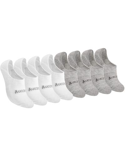 Saucony Womens 8-pair No Show Invisible Liner Casual Sock - Gray
