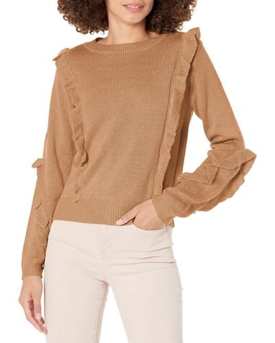 BCBGeneration Long Sleeve Sweater With Ruffles - Multicolor