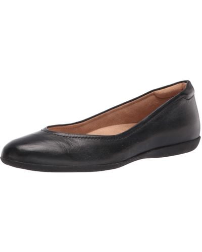 Naturalizer S Vivienne Comfortable Slip On Ballet Flats,black Leather,5.5m
