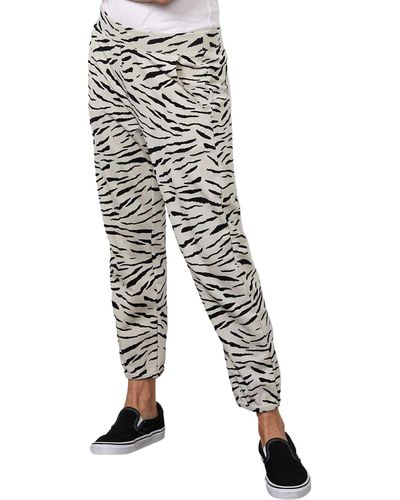 Velvet By Graham & Spencer Sang Zebra Fleece Sweatpants - Multicolor