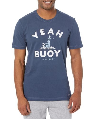Life Is Good. Crusher Graphic T-shirt Yeah Buoy - Blue