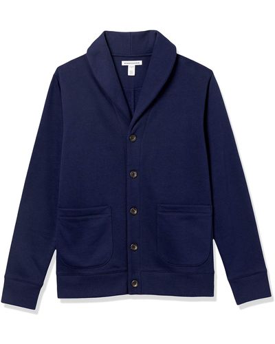 Amazon Essentials Long-sleeve Fleece Shawl-collar Cardigan - Blue