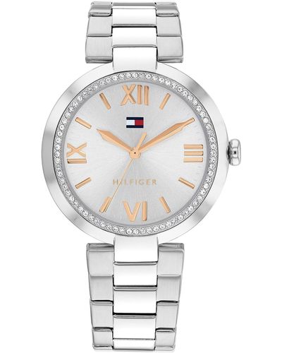Tommy Hilfiger Stainless Steel Watch: Timeless Elegance With Roman Numerals - White