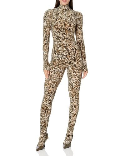 Norma Kamali Long Sleeve Open Back Catsuit W/footsie - Natural